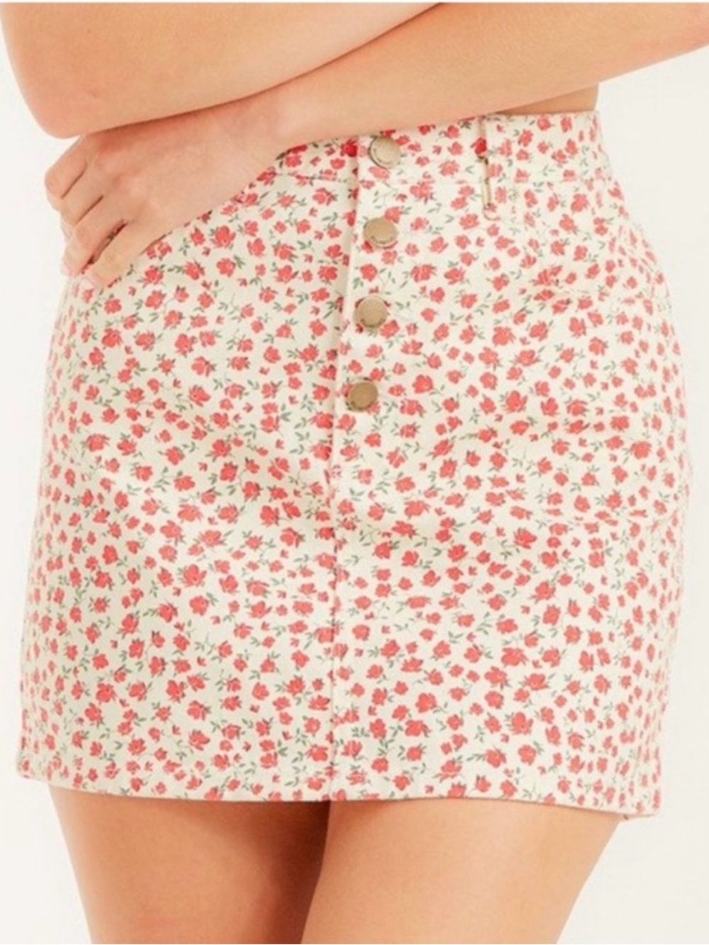 Billabong "Cute As A Button" denim mini skirt - size 26/S